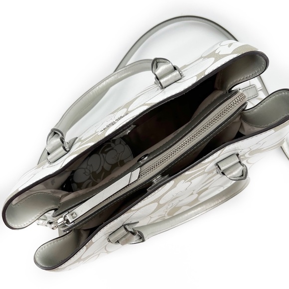 Kate Spade Evangelie Larchmont Ave Breezy Floral Leather Satchel Crossbody Bag - Picture 13 of 16